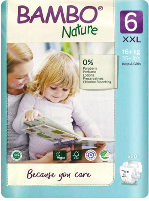 밤보네이처 밤보그린 기저귀 밴드형 6단계 점보형 공용 20매
