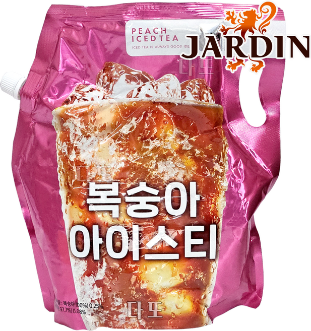 쟈뎅 대용량 복숭아 아이스티 파우치, 1.5L, 1개