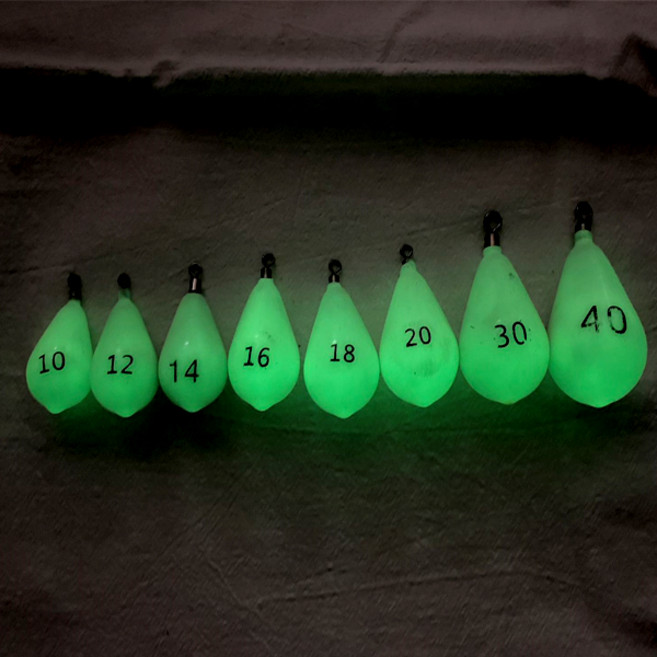 치프몰 360도 회전고리 야광 물방울 봉돌, 40호 X 10개, 1개, 10개입