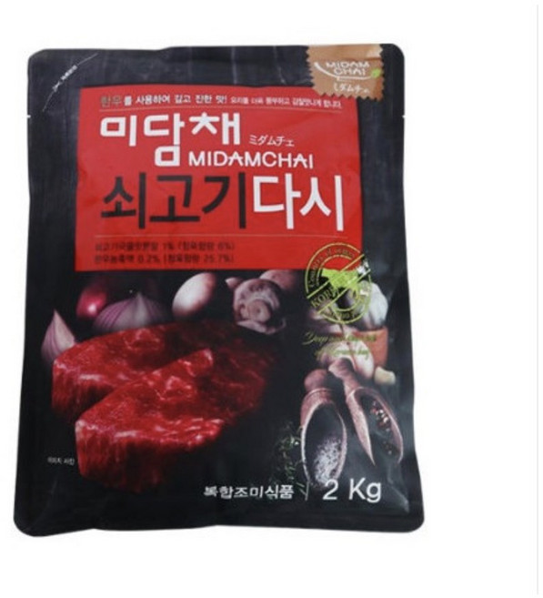 [푸드코리아][미담채] 소고기다시다 (업소용 식자재용) [원산지:국산] 18%, 2kg, 6개