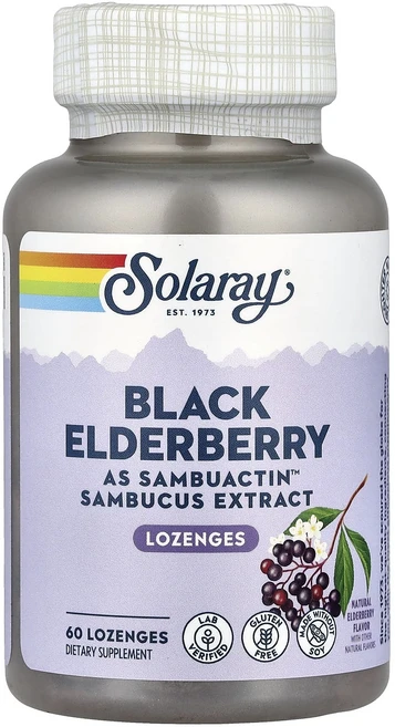 쏠라레이 블랙 엘더베리 삼부액틴 함유 60 사탕정, 6개, 60정 - 쿠팡