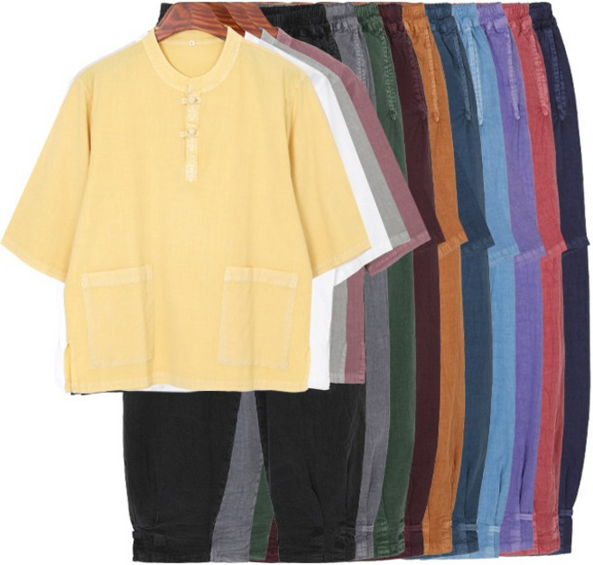 30수 차이나 자수 티바지 세트