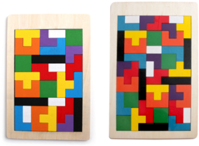 나무퍼즐 테트리스블럭퍼즐i 펜토미노퍼즐 2종 (도안지포함), 40피스, 1개