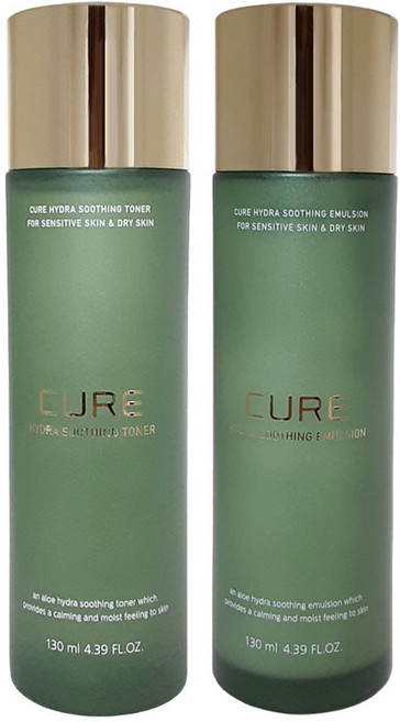 김정문알로에 큐어 하이드라 수딩 에멀젼 130ml +토너 130ml, 1세트