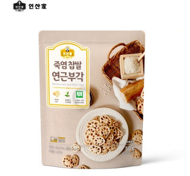 인산가 죽염 찹쌀 연근부각 50gx6세트 /전통간식 원물 주전부리