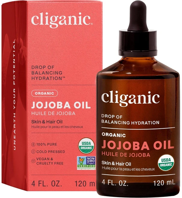 클리가닉 오가닉 호호바 오일 100% 순수(4oz) | 얼굴 머리카락 피부 및 손톱용 보습 오일, 1개, 120ml - 쿠팡