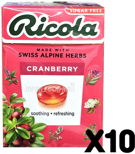 리콜라 스위스 캔디 크랜베리맛, 10개, 40g - 쿠팡