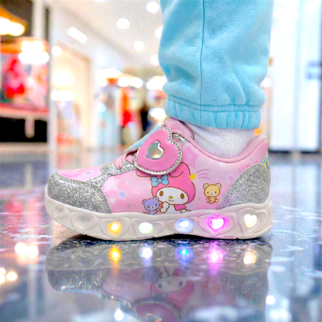 산리오 불빛 발광 어린이 운동화 롤리 라이트 아동화 신발 찍찍이 어린이 키즈 유아 아동 3종