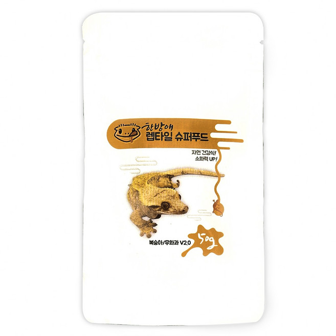 한방애 네츄럴 슈퍼푸드 크레스티드 게코 먹이, 50g, 1개