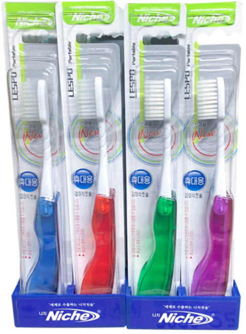 니치 레스포 접이식 칫솔, 1개입, 12개
