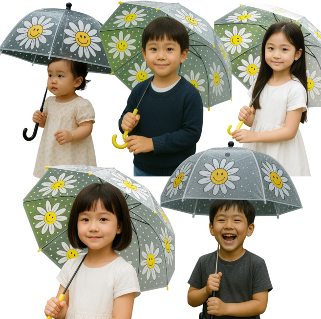 찌니미니마켓 유아 아기 안전우산 돔우산 투명우산 키즈 남아 여아 캐릭터우산
