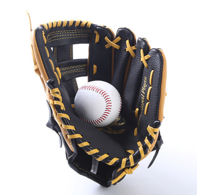 디엘 야구 소가죽 글러브 우투용 야구공1세트, 브라운블랙
