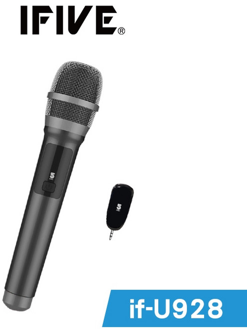 IFIVE if-U928 UHF無線麥克風 可調頻 3.5mm接收器 乾電池款, 1個