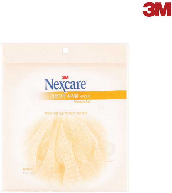 3M 넥스케어 거품가득 샤워볼1p (아이보리) 샤워타올, 1개, 아이보리, 1개입