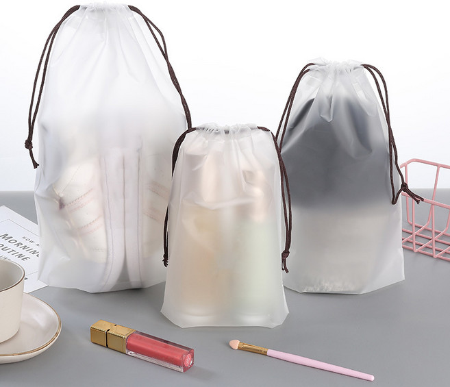 R312 반투명 방수 파우치 10매 수납정리 여행용 가방 복주머니