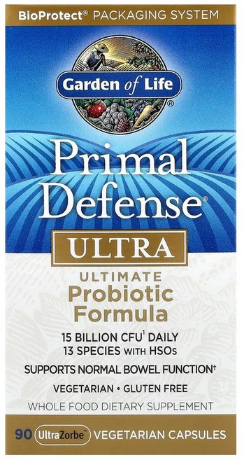 가든오브라이프 Primal Defense Ultra 얼티밋 프로바이오틱 포뮬라 UltraZorbe 베지캡슐 90정, 3개 - 쿠팡