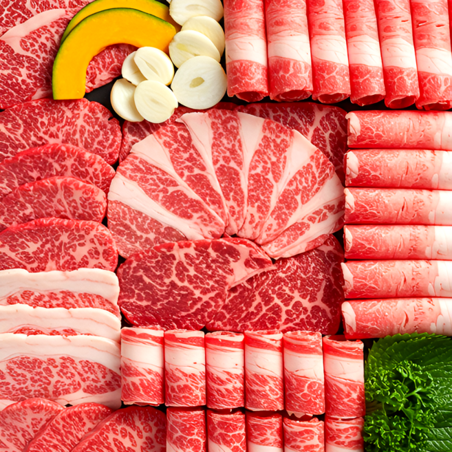 한국농수축산 소고기 600g 모둠 갈비살 200g + 부채살 200g + 우삼겹 200g, 1세트