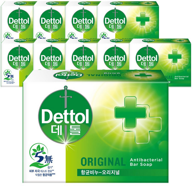 데톨 항균비누 오리지널 100gx10개 손세정 세수 미용비누, original, 100g