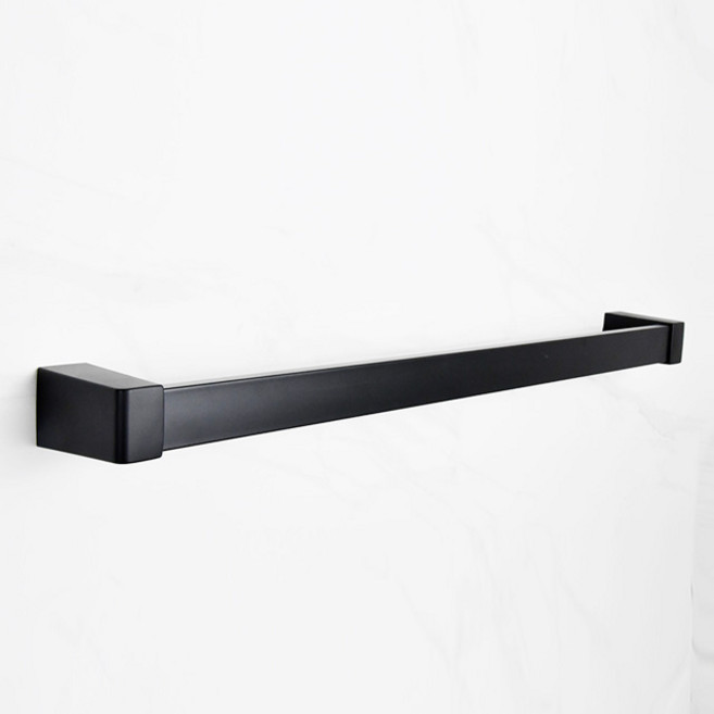4500 무광 블랙 욕실 악세사리 4품세트 수건걸이 선반형 휴지걸이 비누대 컵받이, 선택02.수건걸이, 1개