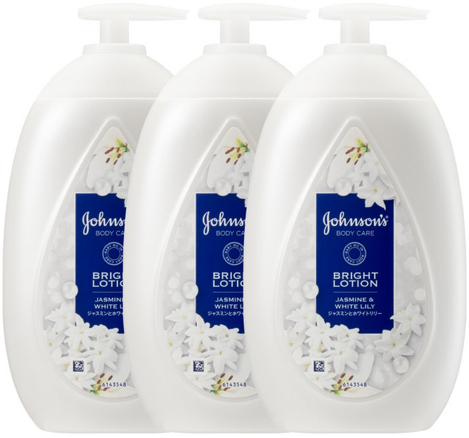 존슨즈 브라이트 바디로션 화이트 자스민&화이트 릴리, 3개, 500ml
