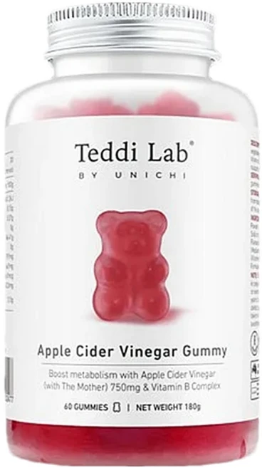 유니치 테디 랩 애플 사이다 비니거 구미, 1개, 60정 - 쿠팡