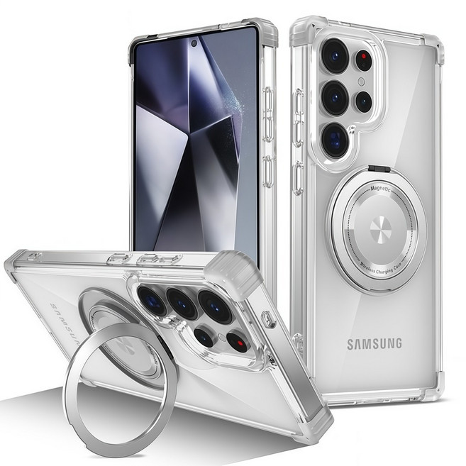 冰晶防摔手機殼 旋轉磁吸支架保護殼 適用三星 Galaxy S24 S23 ultra