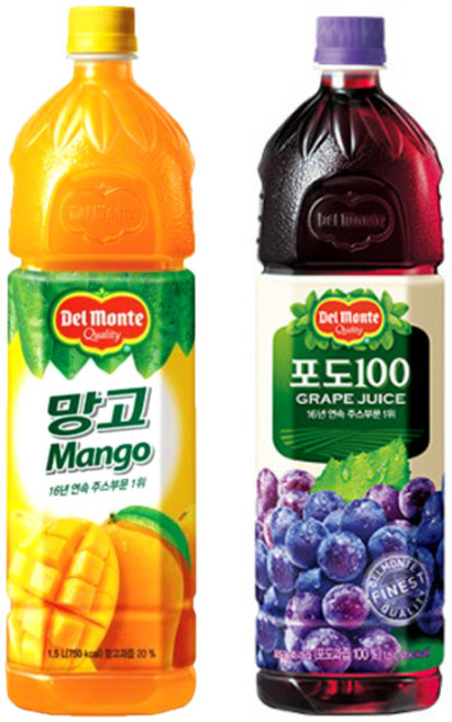 델몬트 망고 1.5L 6입+포도100 1.5L 6입, 1세트