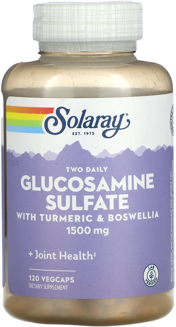 Solaray 투 데일리 글루코사민 황산염 1500mg 식물성 캡슐 120정, Solaray투데일리글루코사민황산염1500mg식물성캡슐, 1개 - 쿠팡
