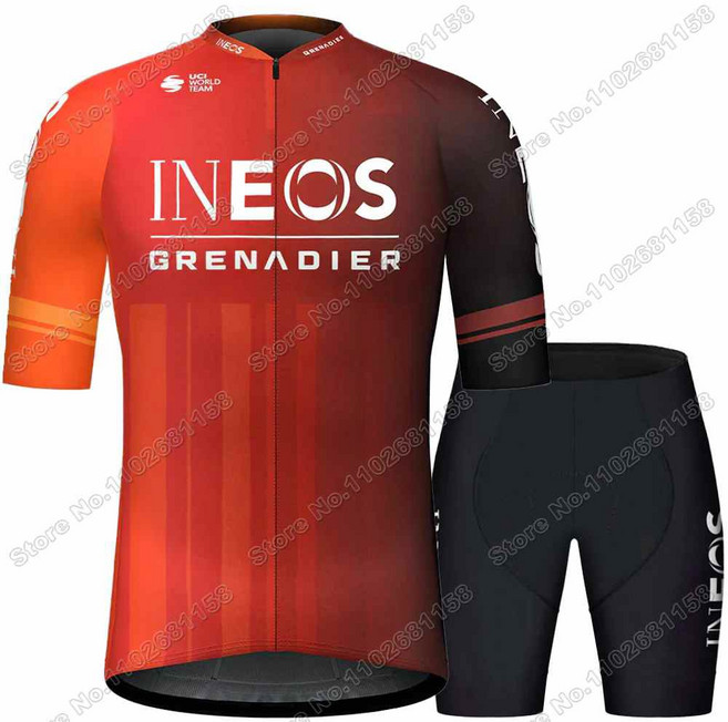 Ineos Grenadier 이탈리아 챔피언 필리포 간나 사이클링 저지 세트 이네오스 그레나디어 의류 남성용 로드 바이크 셔츠 자전거 턱받이 바지