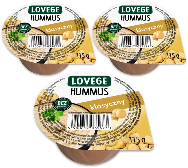 러베지 병아리콩 비건 후무스 클래식, 115g, 3개