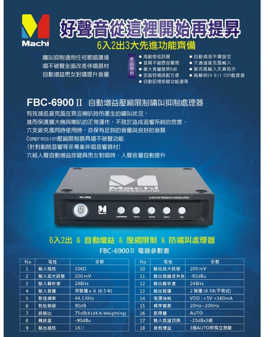 MUCH FBC-6900II 麥克風迴授抑制器