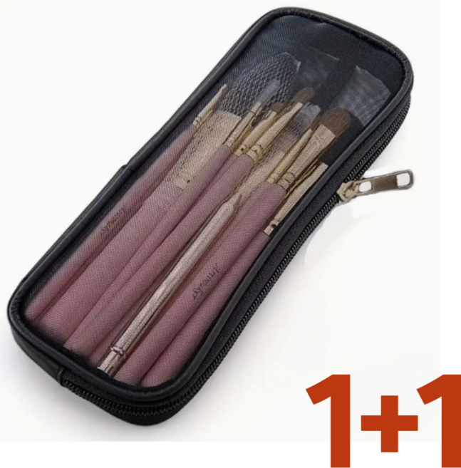 하일리엔 브러쉬 파우치 1+1, 2개, 블랙