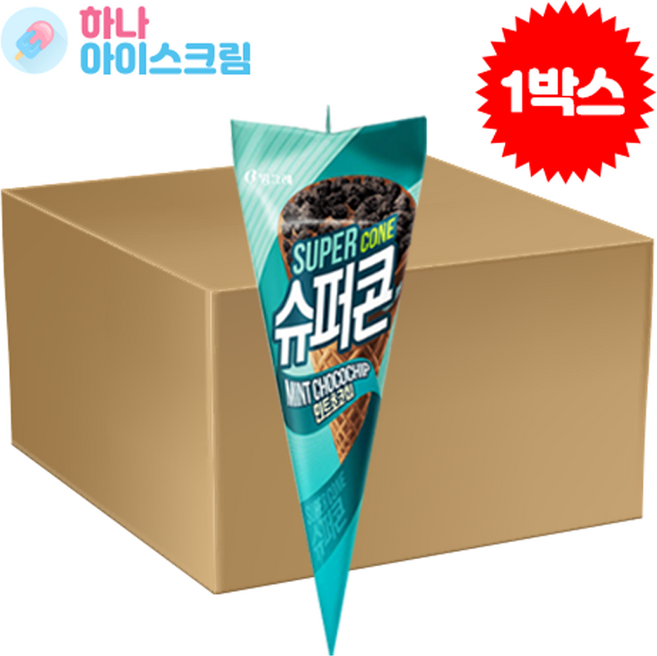 빙그레 슈퍼콘 민트초코칩 한박스 아이스크림, 24개, 150ml