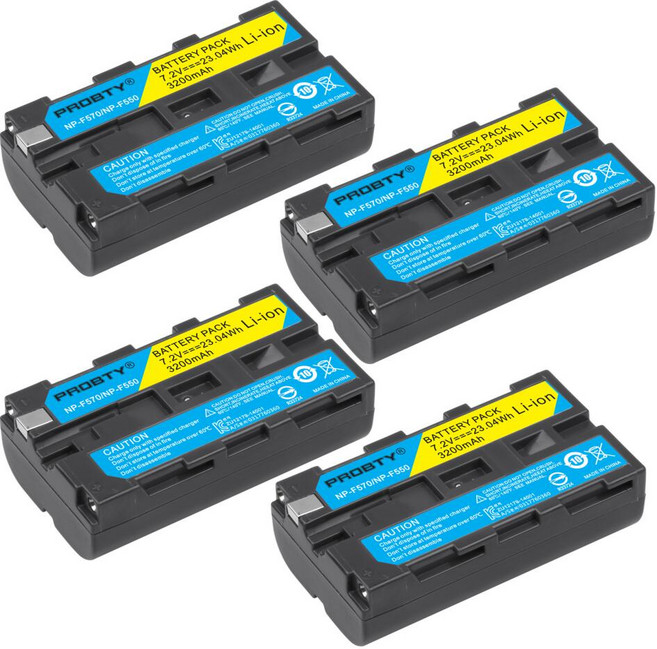 호환 LED 비디오 카메라 CN-160 CN-304 소니 NP-F550 NP F570 F550 CCD-RV200 SC5 TR940 TR917 용 배터리 Y, 4 pcs Battery