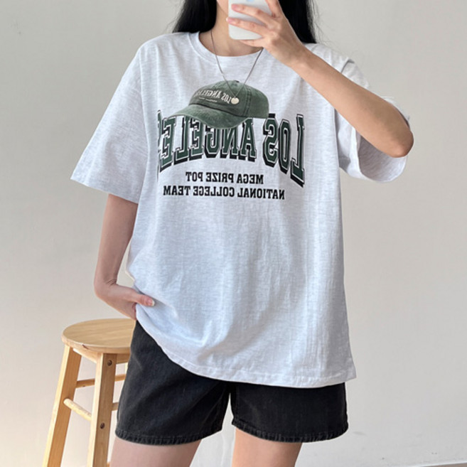 걸즈팩토리 여성용 전사모자박스 반팔티셔츠 국내제작