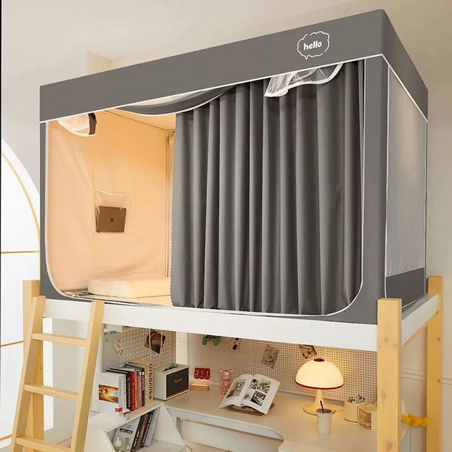 기숙사 싱글침대 2층침대 모기퇴치기 모기장 1인용 암막 원터치 텐트 수면 벙커, 1개, A. 고정 로드 브라켓 폭 9