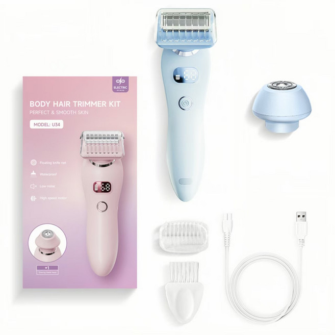 올인원 Tpye-C 여성 제모기 모근제거기 비키니 모근제거기, 블루
