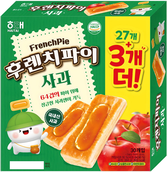해태제과 후렌치파이 사과, 384g, 1개