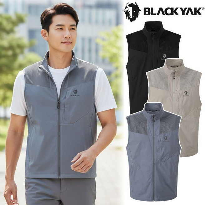 [백화점 홈쇼핑 정품] 블랙야크 BLACKYAK 남성 조끼 등산 작업조끼 여름조끼 망사 메쉬 리드 베스트 1BYVSMU002