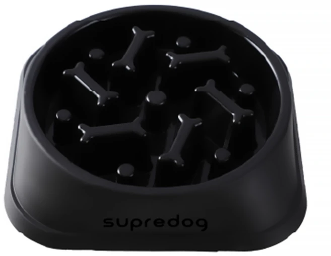 SUPREDOG 강아지 반려견 설사 급체방지 슬로우보울 밥그릇 천천히먹기 식기, 1개, 블랙 - 쿠팡