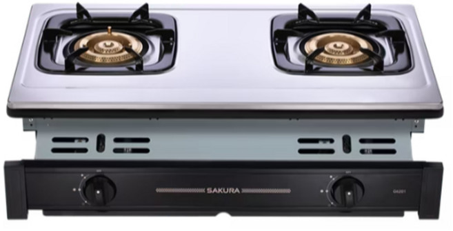 櫻花原廠 G6201S 二口節能安全嵌入爐 一級節能 10kW大火力 銅鋁合金爐頭