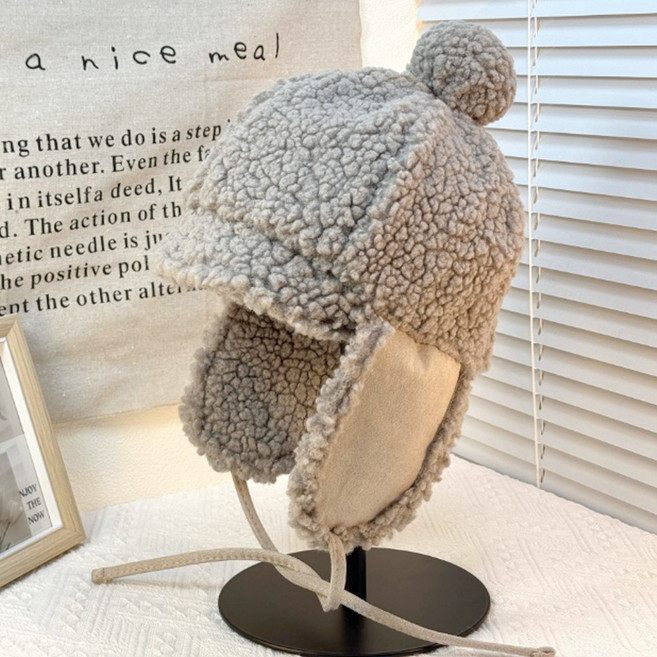 준캡 겨울 여성 성인모자 E방울뽀글이고글 귀달이모자 여자 버킷햇 JUN팩토리