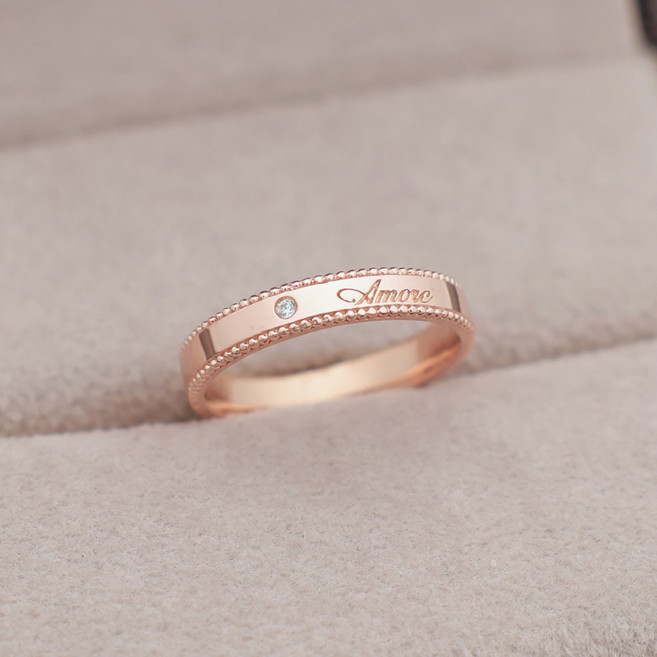 14k 18k 로즈골드 반지 패션반지 럭셔리 커플링 골드 데일리 선물 레이어드(R187)