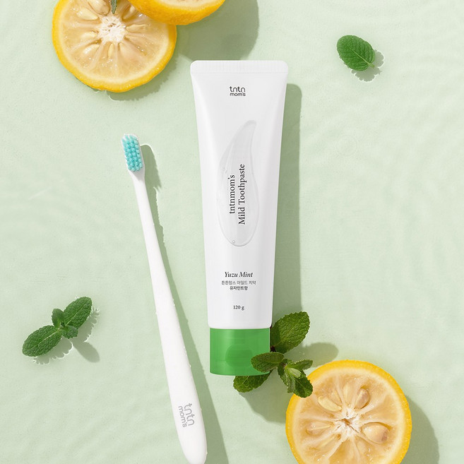 튼튼맘스 무불소 임산부 치약 (유자민트향) + 초극세모 칫솔 세트, 유자민트 치약+칫솔, 1개
