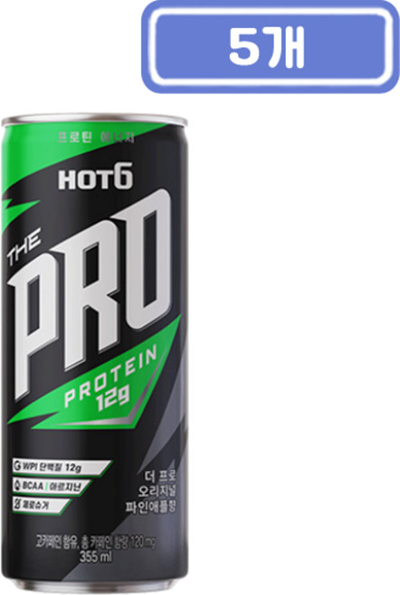 핫식스 더 프로 오리지널 파인애플향 355ml, 5개