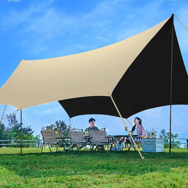 혜신 야외 캠핑 텐트 그늘막 텐트 옥스포드 방수 타프 그늘막 접이식, 팔각형