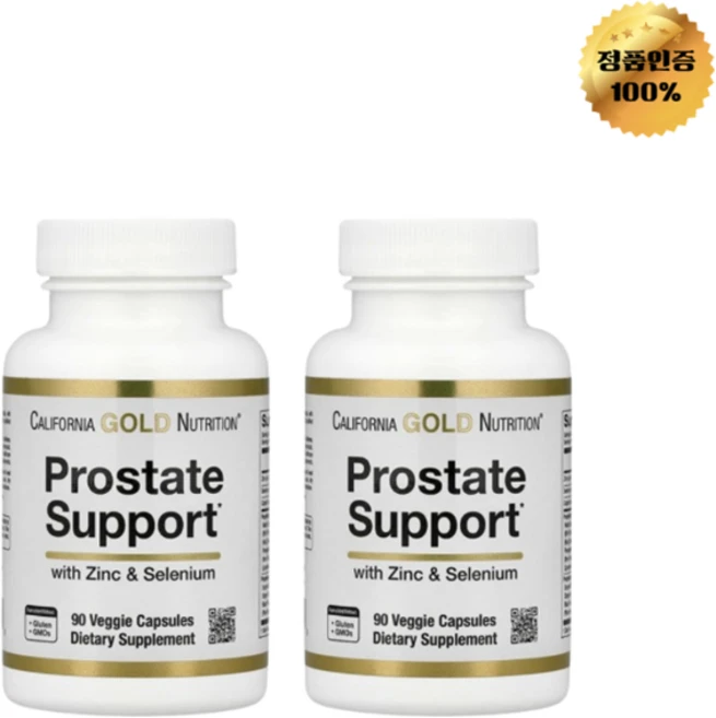 1+1 캘리포니아 골드 뉴트리션 전립선 보충제 쏘팔메토 쐐기풀뿌리 베지 캡슐 90정, 2개 - 쿠팡