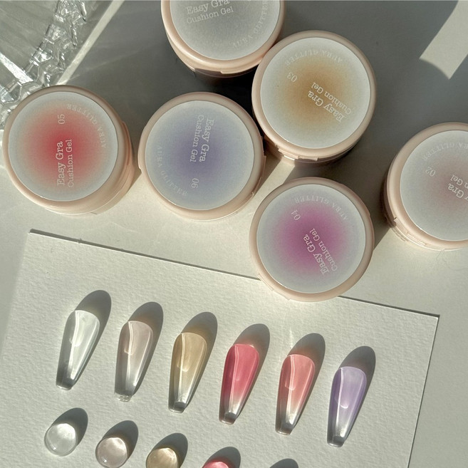 아우라글리터 이지 그라 쿠션젤 치크블러셔 6종세트