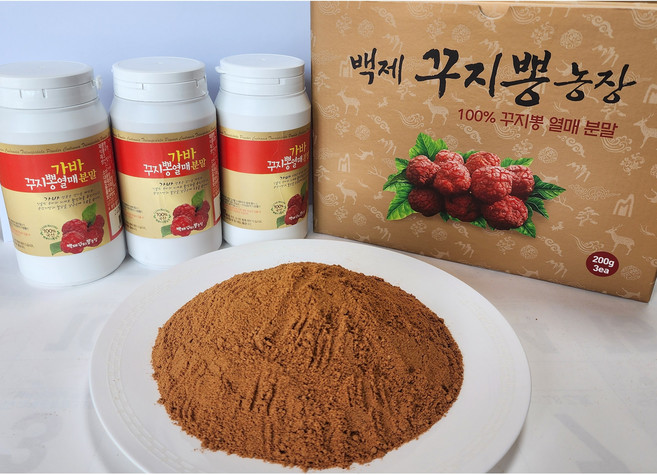 가바꾸지뽕열매분말 가바꾸지뽕열매가루 가바꾸지뽕가루 꾸지뽕열매분말 꾸지뽕열매가루 꾸지뽕분말 꾸지뽕, 200g, 3개