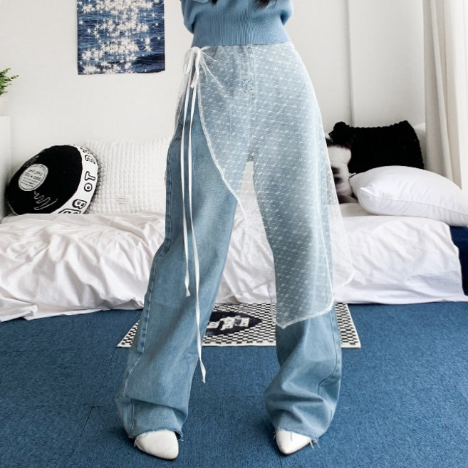 [레이어드/최저가/2col] 덴스 레이스 시스루 레이어드 랩 스커트